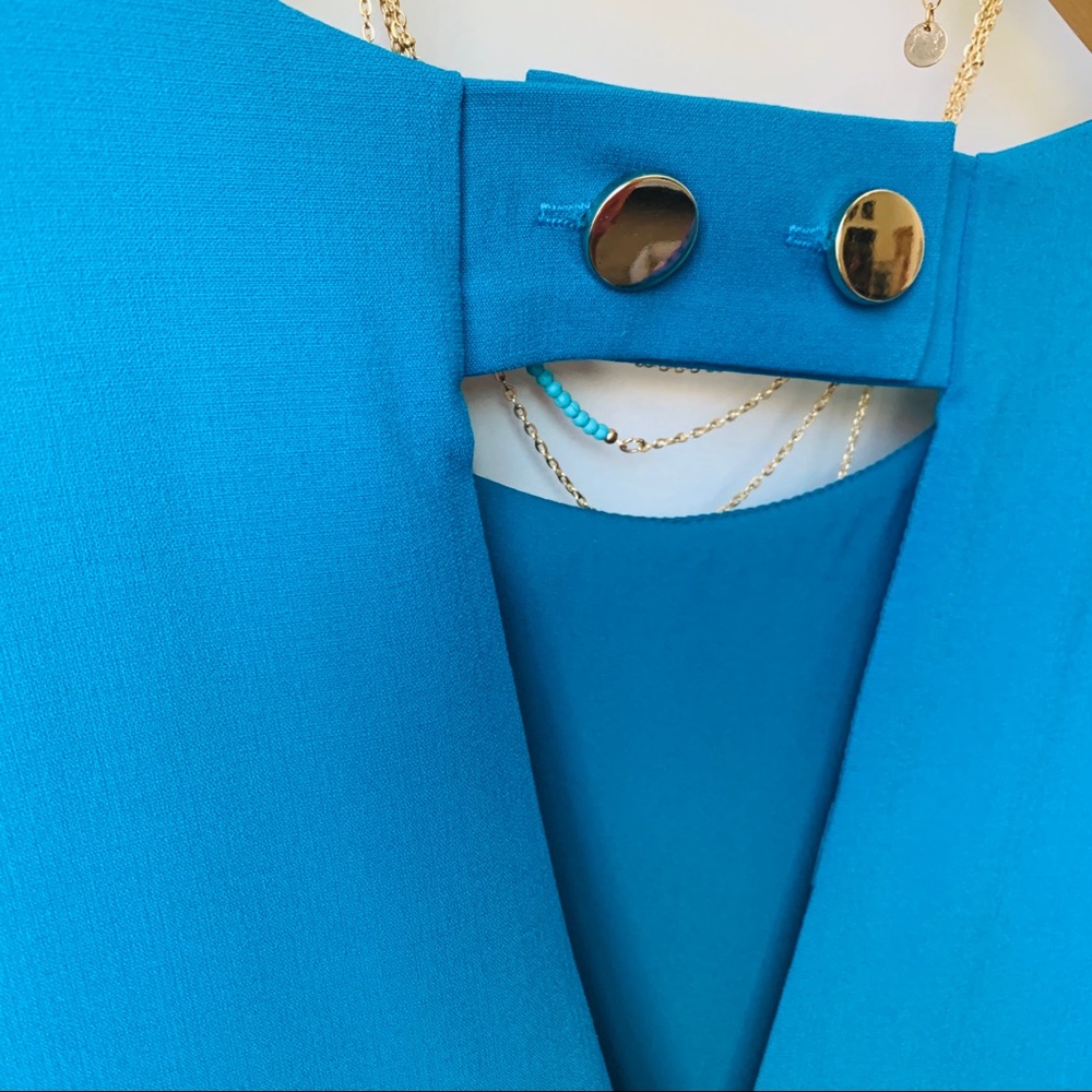 Teal-Turquoise Blue A-Line Dress By Closet London - Picture 9 of 10